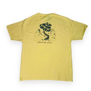 NWT Denver Zoo Summer Promo Tee Graphic Bonzai USA Grown Ring Spun Cotton Yellow